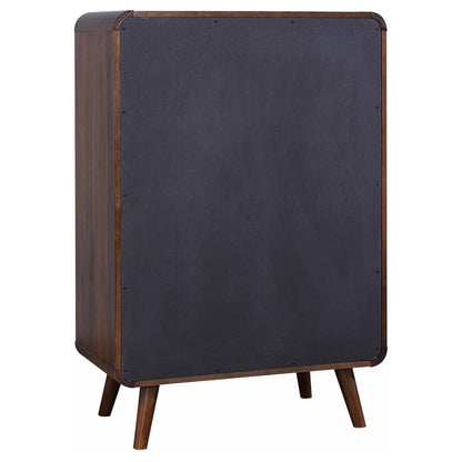 Cómoda de dormitorio Robyn de 5 cajones en nogal oscuro