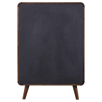 Cómoda de dormitorio Robyn de 5 cajones en nogal oscuro