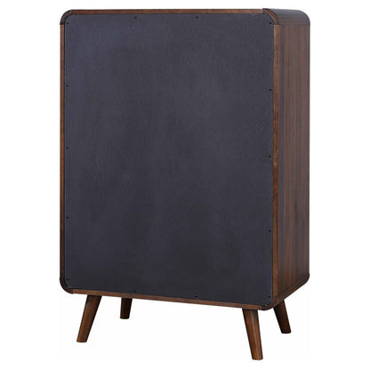 Cómoda de dormitorio Robyn de 5 cajones en nogal oscuro