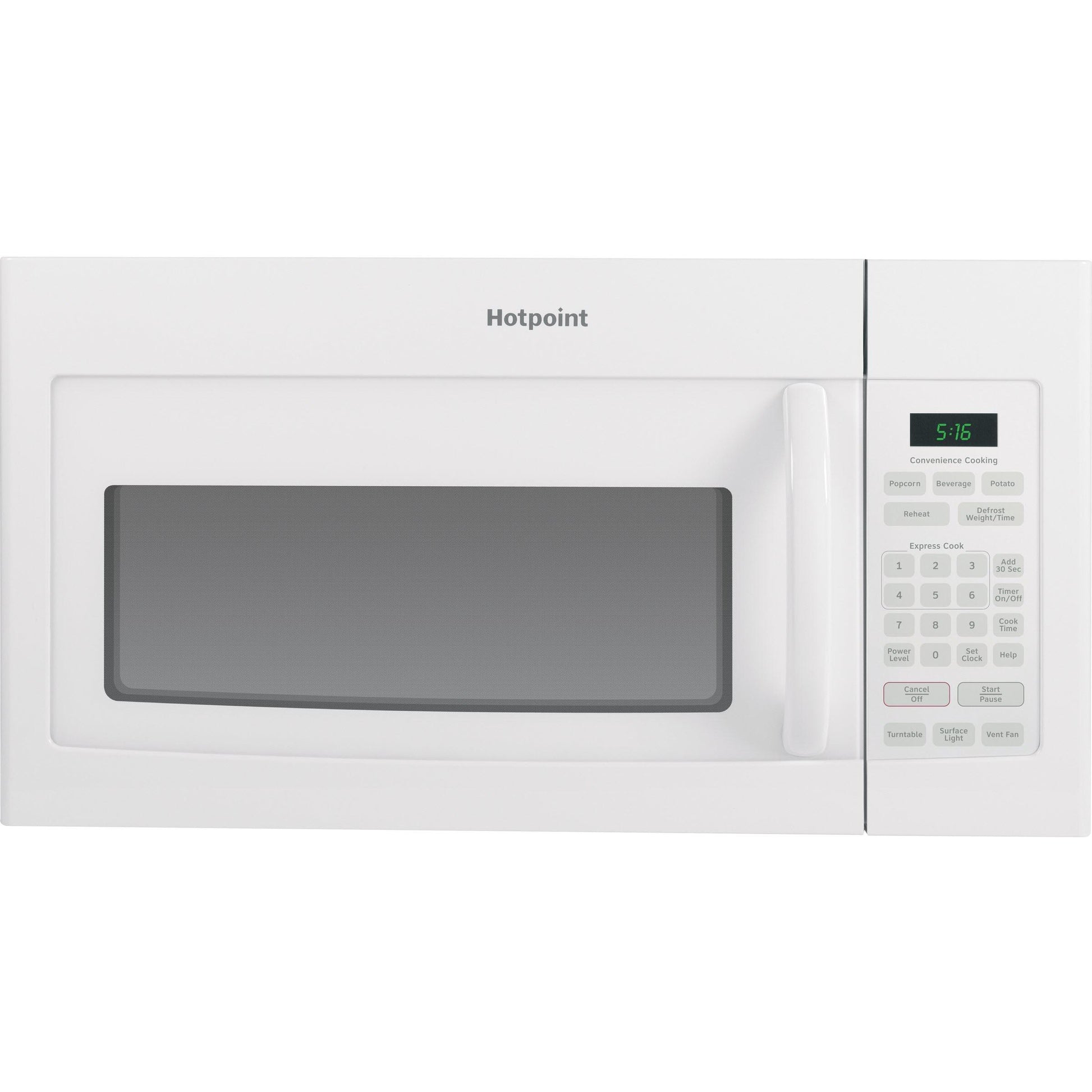  Hotpoint 30-inch, 1.6 cu.ft. Over-the-Range Microwave Oven RVM5160DHWW IMAGE 1