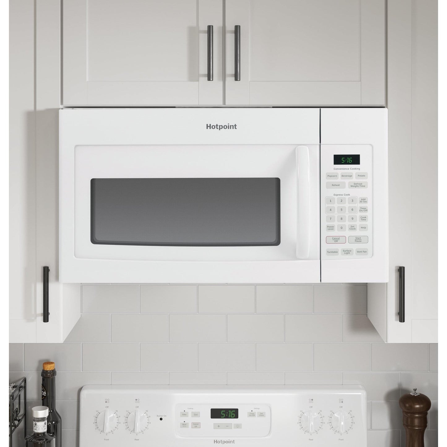  Hotpoint 30-inch, 1.6 cu.ft. Over-the-Range Microwave Oven RVM5160DHWW IMAGE 5