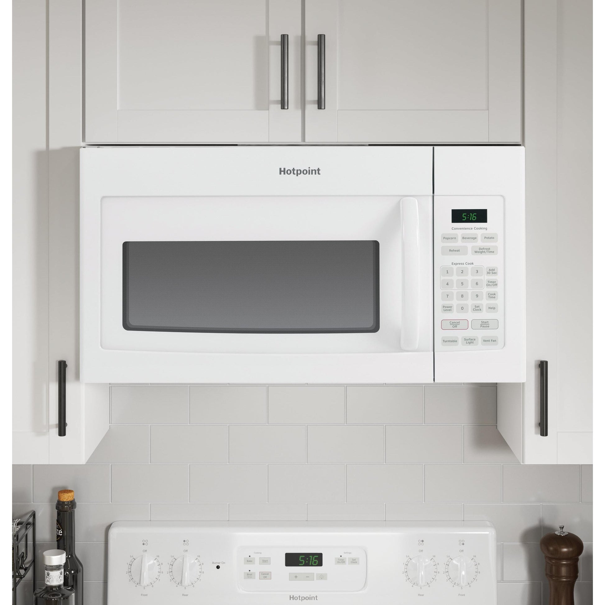  Hotpoint 30-inch, 1.6 cu.ft. Over-the-Range Microwave Oven RVM5160DHWW IMAGE 5