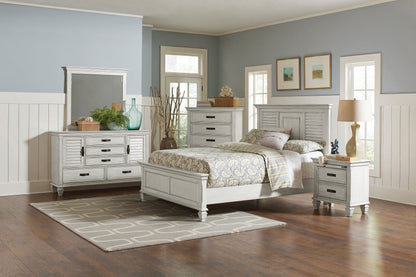 Franco  Bedroom Set Distressed White
