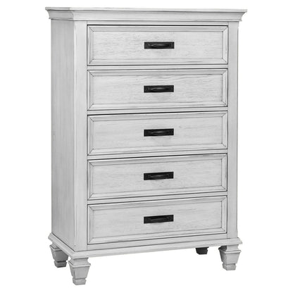 Franco  Bedroom Set Distressed White