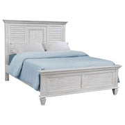 Cama Franco con paneles de madera en blanco envejecido