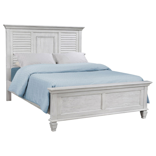 Franco Wood Panel Bed Distressed White