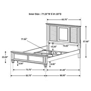 Cama Franco con paneles de madera en blanco envejecido