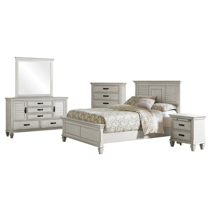 Franco  Bedroom Set Distressed White
