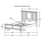 Cama Franco con paneles de madera en blanco envejecido
