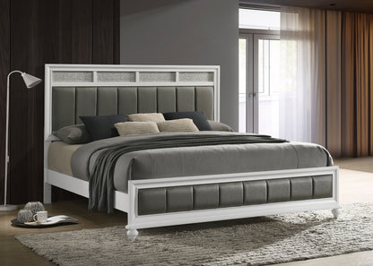 Barzini Wood  Panel Bed White