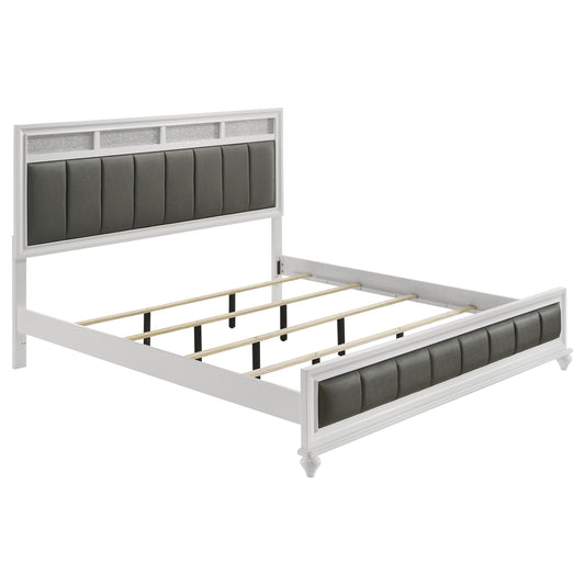 Barzini Wood  Panel Bed White