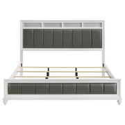 Barzini Wood  Panel Bed White