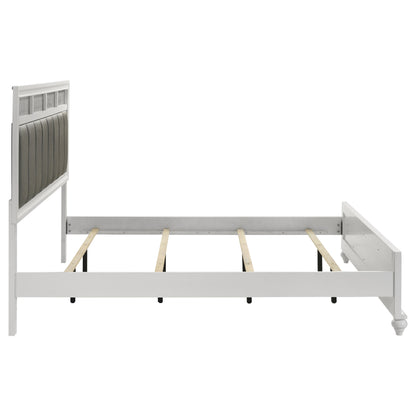 Barzini Wood  Panel Bed White