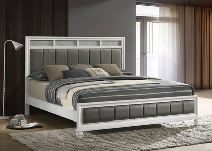 Barzini Wood  Panel Bed White
