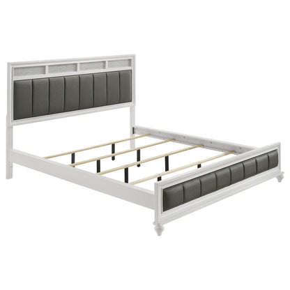 Barzini Wood  Panel Bed White