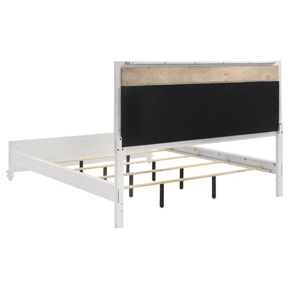 Barzini Wood  Panel Bed White