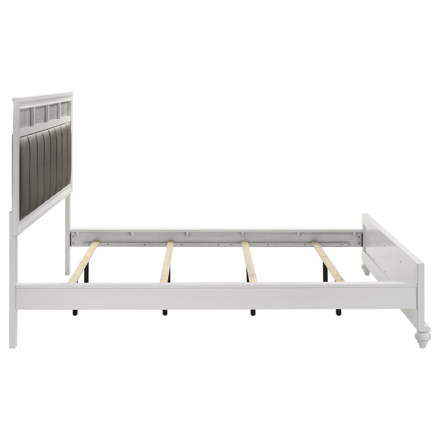 Barzini Wood  Panel Bed White