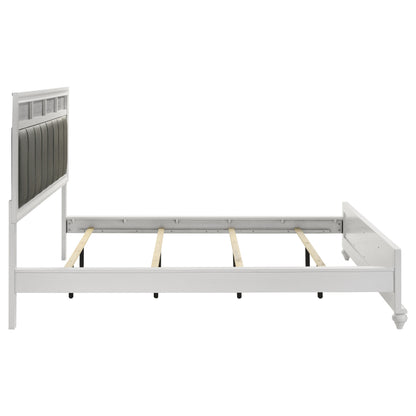 Barzini Wood  Panel Bed White