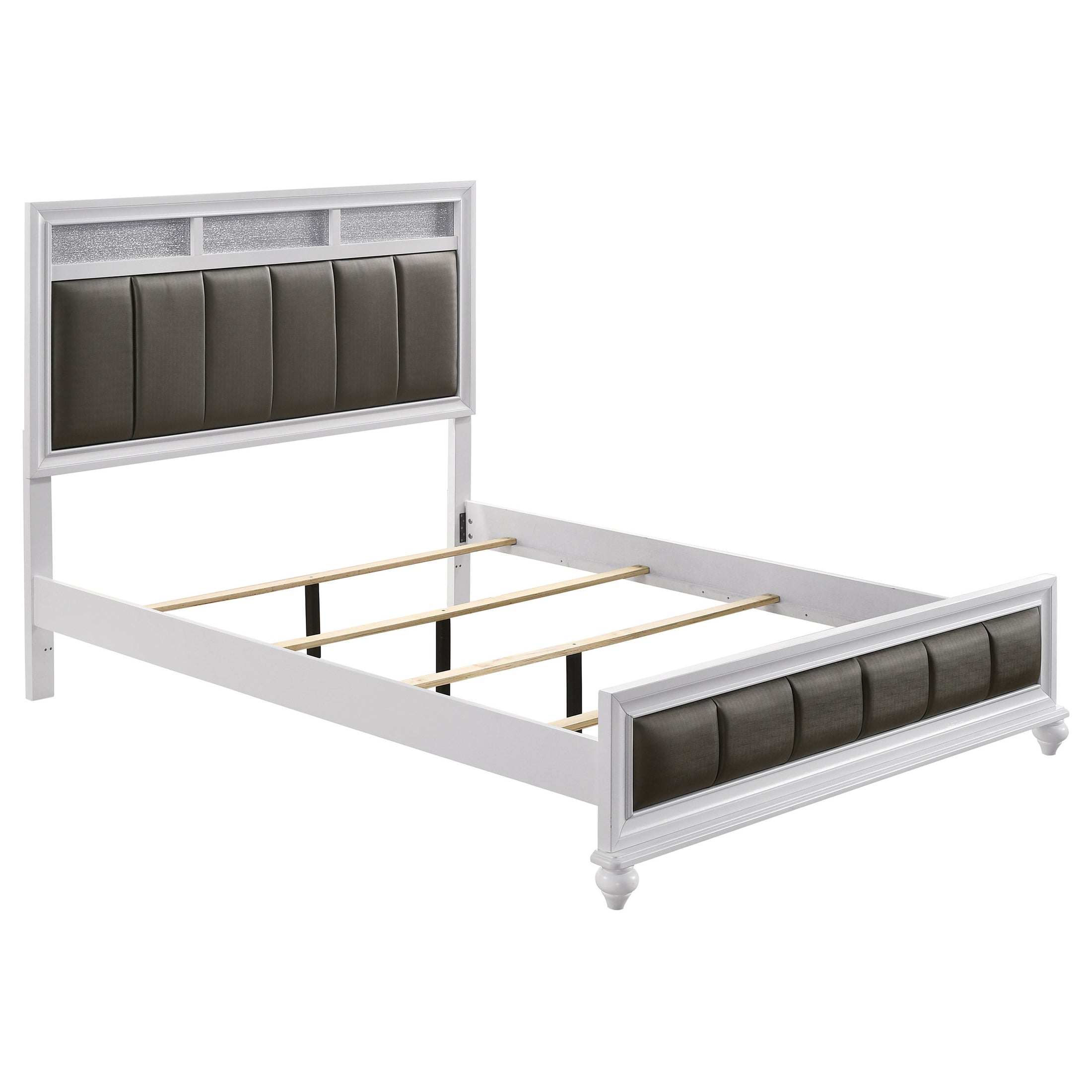 Barzini Wood  Panel Bed White