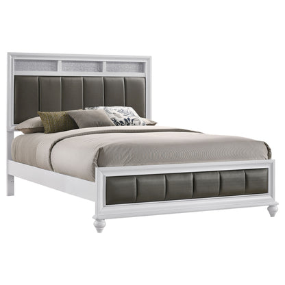 Barzini Wood  Panel Bed White