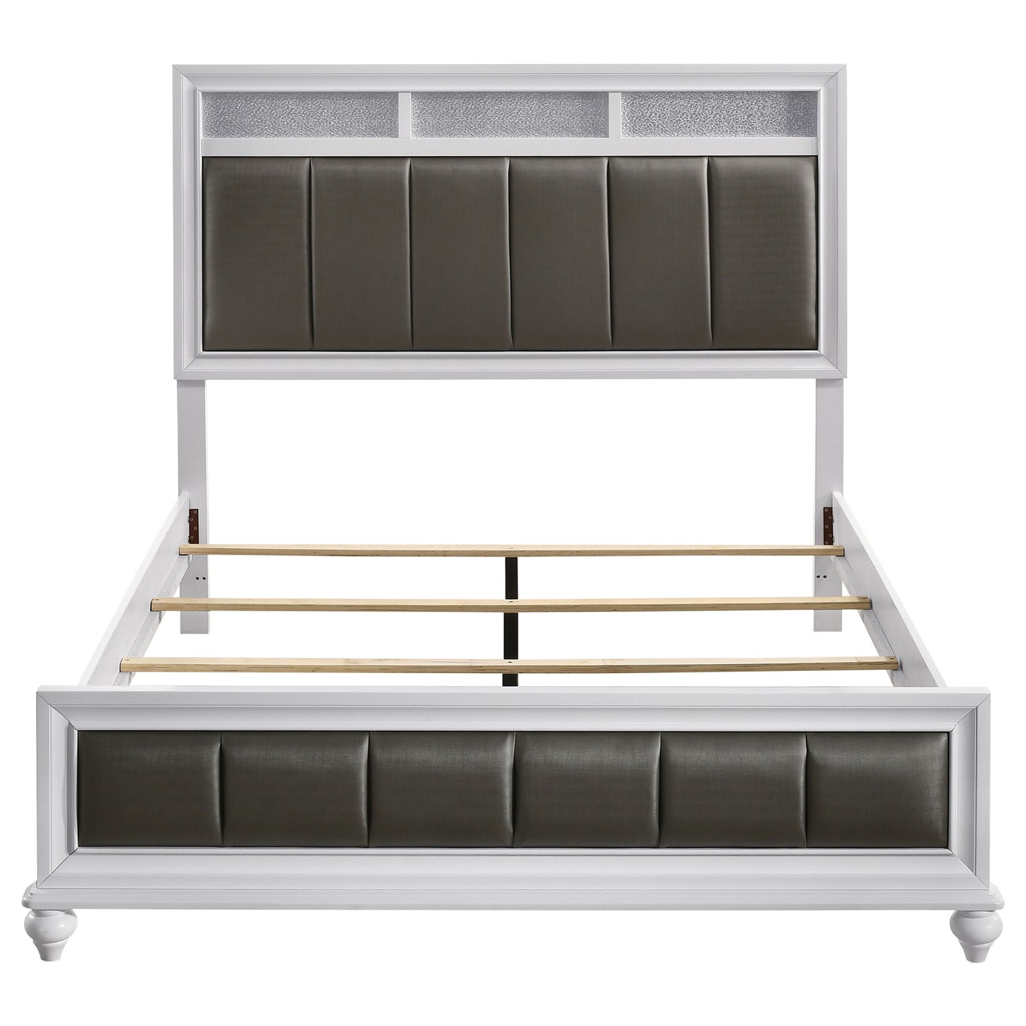 Barzini Wood  Panel Bed White
