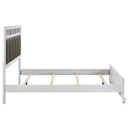 Barzini Wood  Panel Bed White