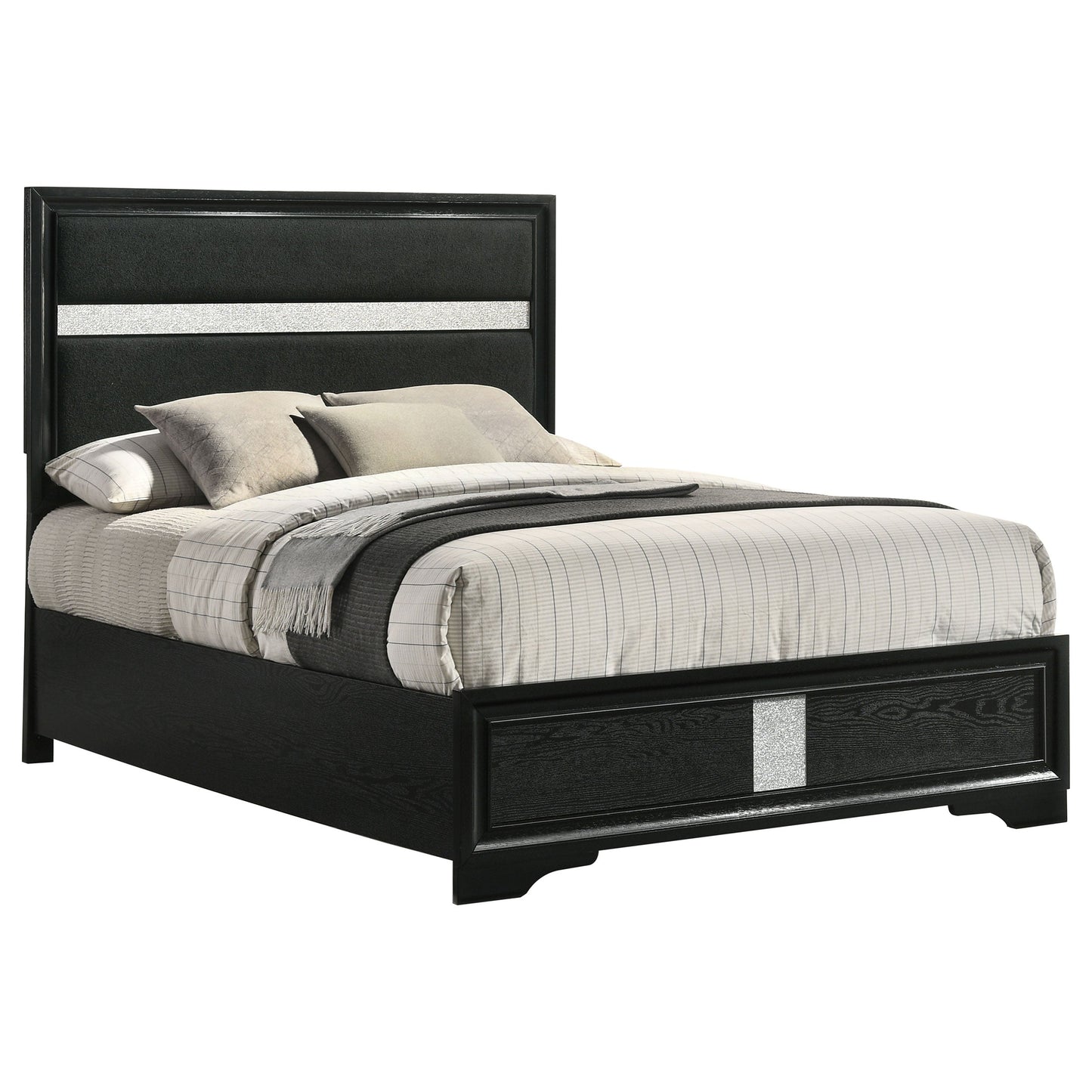 Miranda 51-inch Wood  Storage Panel Bed Black