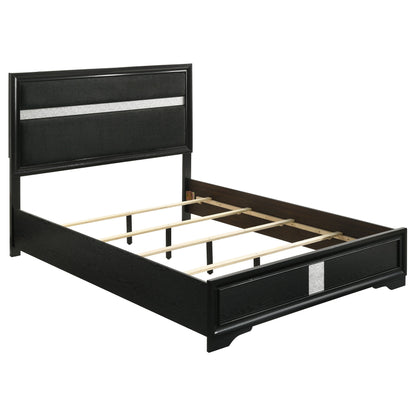 Miranda 51-inch Wood  Storage Panel Bed Black