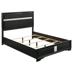 Miranda 51-inch Wood  Storage Panel Bed Black