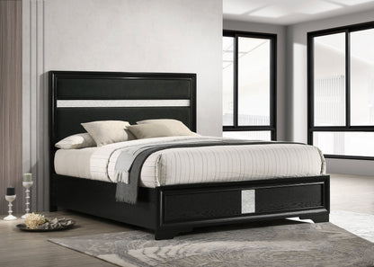 Miranda 51-inch Wood  Storage Panel Bed Black