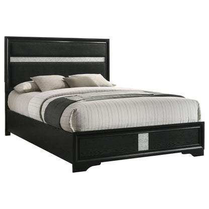 Miranda 51-inch Wood  Storage Panel Bed Black