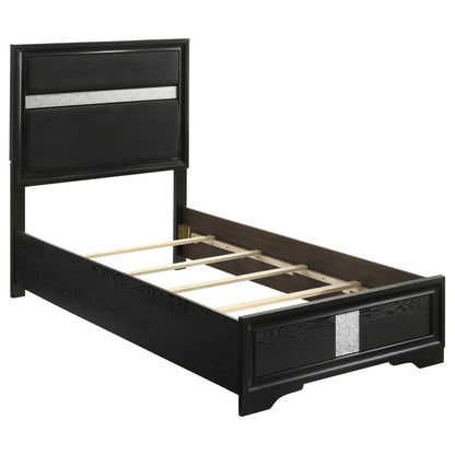 Miranda 51-inch Wood  Storage Panel Bed Black
