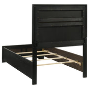 Cama Miranda de 51 pulgadas con paneles de almacenamiento de madera, color negro