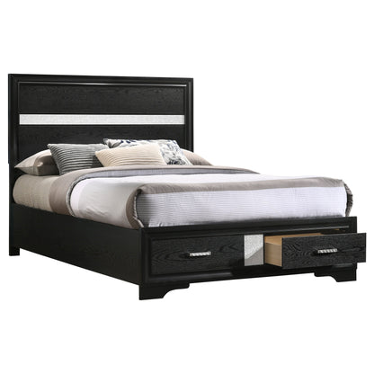 Miranda 51-inch Wood  Storage Panel Bed Black