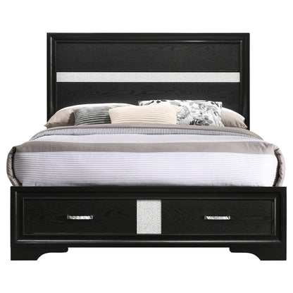 Miranda 51-inch Wood  Storage Panel Bed Black