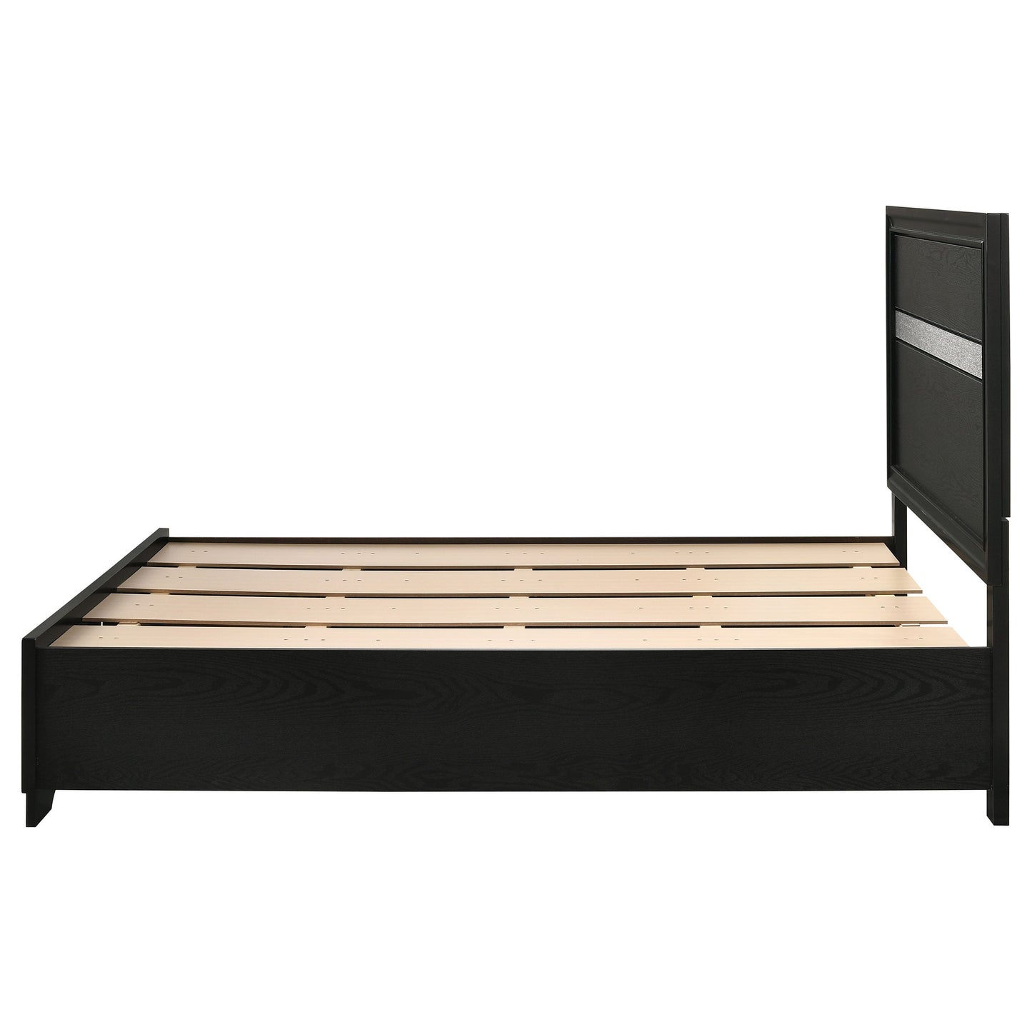 Miranda 51-inch Wood  Storage Panel Bed Black