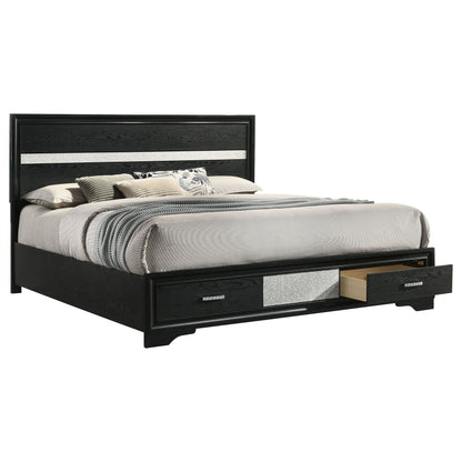 Miranda 51-inch Wood  Storage Panel Bed Black