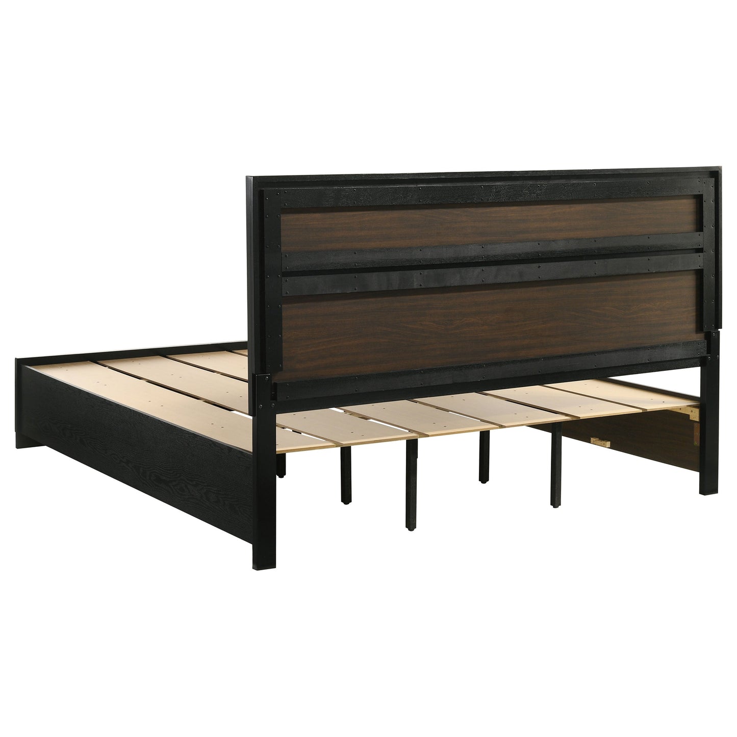 Miranda 51-inch Wood  Storage Panel Bed Black