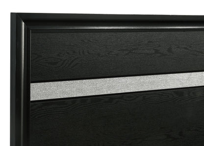 Miranda 51-inch Wood  Storage Panel Bed Black