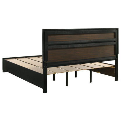 Miranda 51-inch Wood  Storage Panel Bed Black