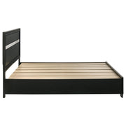 Cama Miranda de 51 pulgadas con paneles de almacenamiento de madera, color negro