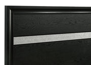 Cama Miranda de 51 pulgadas con paneles de almacenamiento de madera, color negro