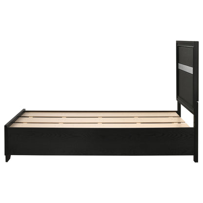 Miranda 51-inch Wood  Storage Panel Bed Black