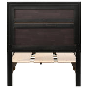 Cama Miranda de 51 pulgadas con paneles de almacenamiento de madera, color negro