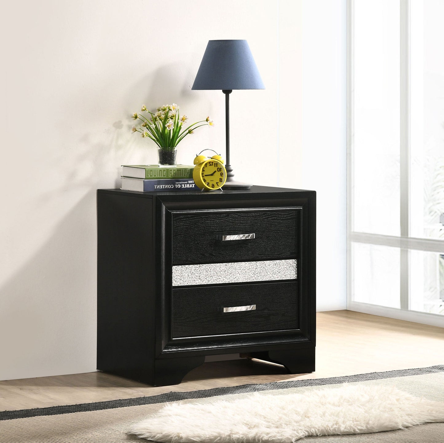 Melody Upholstered 2-drawer Nightstand Grey