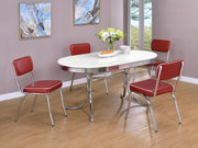Retro Oval Dining Table Set White and Black