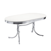 Retro Oval Dining Table Set White and Black