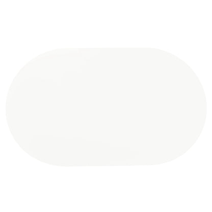 Mesa de comedor retro ovalada de 60 pulgadas con tablero de madera blanco y cromado