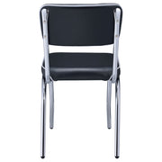 Silla de comedor tapizada retro negra (juego de 2)