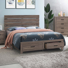 Cama con paneles de madera Brantford de roble barril